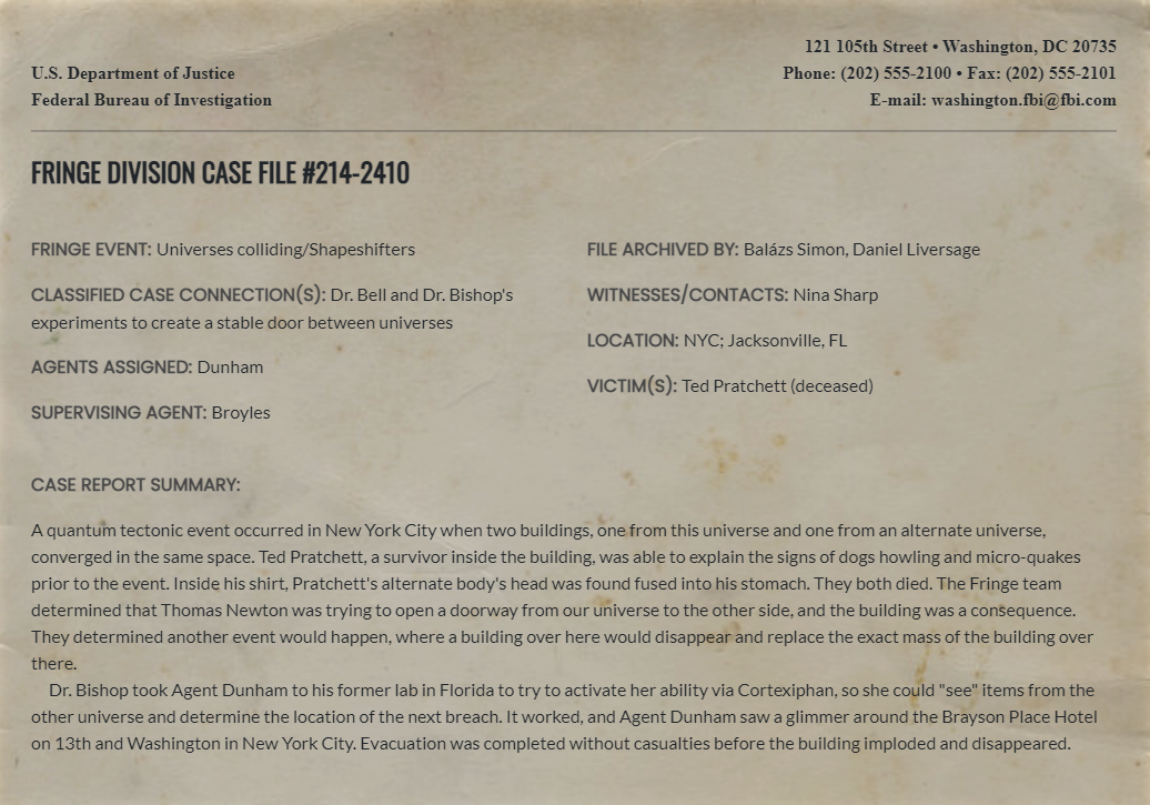 Fringe Division case file: Jacksonville