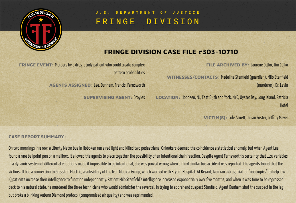 Fringe Division case file: The Plateau