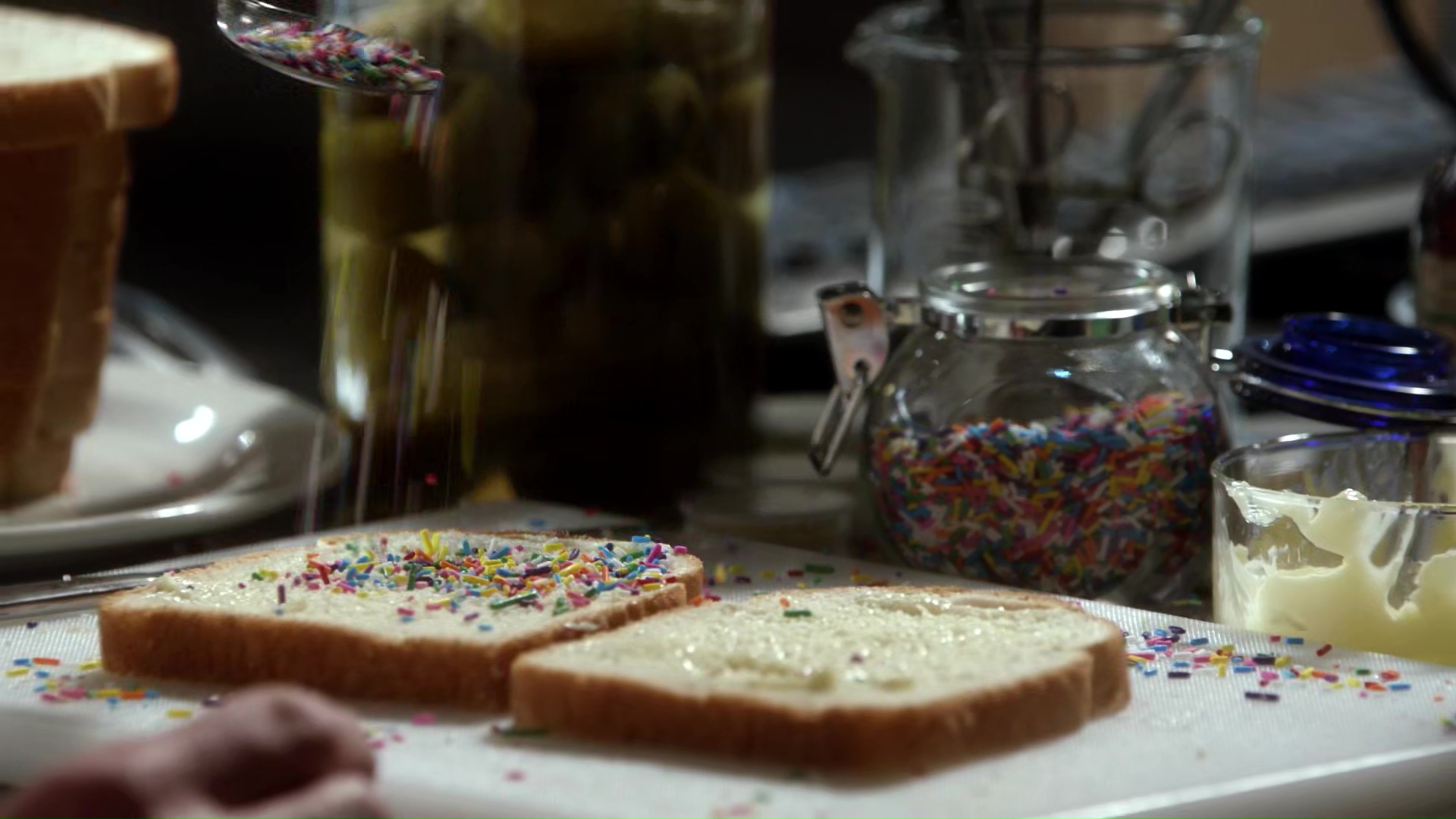 Walter's Food: Butter and rainbow sprinkle sandwich